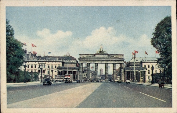 Ak Berlin Mitte, Brandenburger Tor, stadhuis