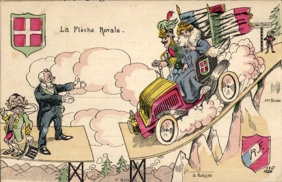 Artist PC Norwins, Ph., La Fleche Royale, caricature, Emile Loubet, Victor Emanuel III
