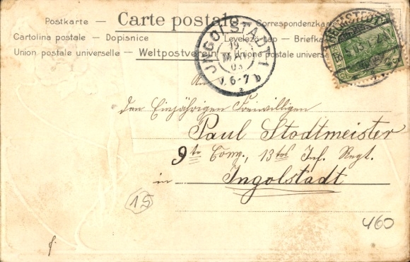 Embossed Postcard Helmstedt in Lower Saxony, market