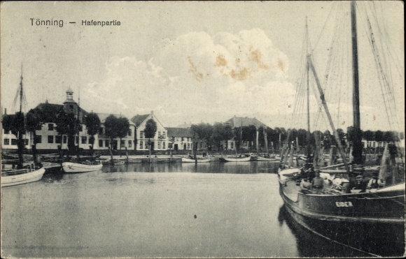 Ak Tönning Sleeswijk-Holstein, uitzicht op de stad