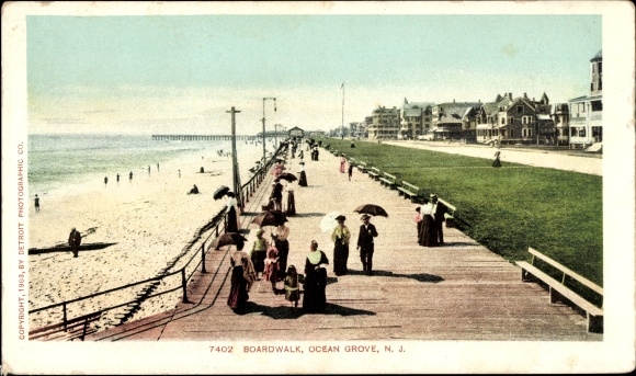 Postcard Ocean Grove New Jersey USA, Boardwalk