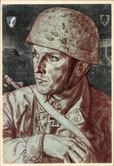 Künstler Ak Willrich, Wolfgang, Fallschirmjäger Hauptmann Witzig, Ritterkreuzträger, VDA P1 R10 Nr 5