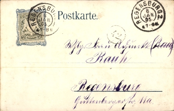Postcard Regensburg on the Danube, Festhalle, 51st General Assembly of the Catholics of Germany 1904