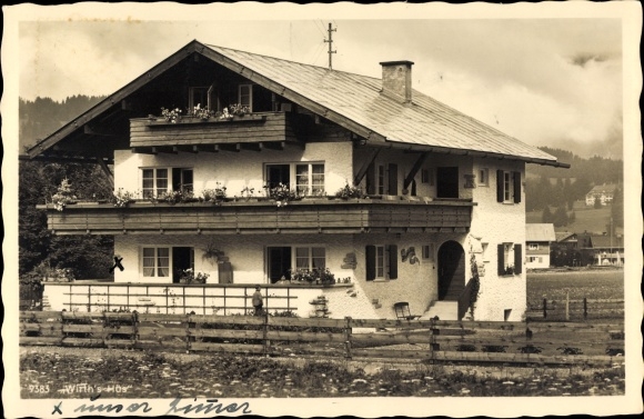 Ak Oberstdorf im Oberallgäu, Wirth's Hüs, Außenansicht vom Garten
