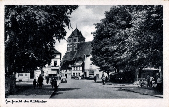 Postcard Hansestadt Greifswald, Mühlentor