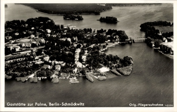 Postcard Berlin Köpenick Schmöckwitz, aerial photograph
