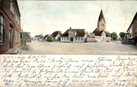 Postcard Klütz in Mecklenburg, partial view