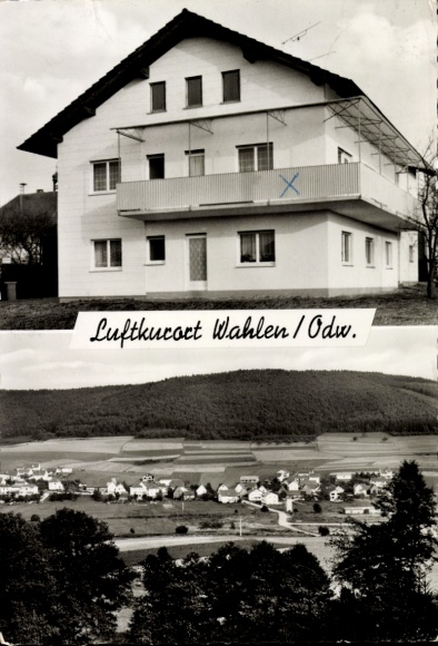 Ak Wahlen Grasellenbach im Odenwald, Panorama, Privat-Pension Wilhelm Hörr, Windhofstraße 2