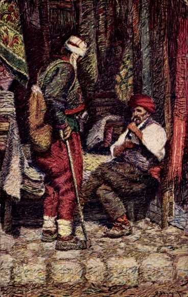 Artist Postcard Bosnia Herzegovina, men in traditional costume