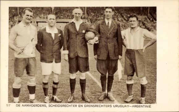 Postcard Olympic Games 1928, The Captains, Referees and Linesmen Uruguay Argentina