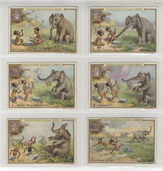 Liebig Serie Sanguinetti 553 Elephant and soap bubbles 1898