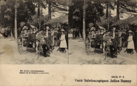 PC Paris XVI, Jardin d'Acclimatation, Depart de la Voiture à Autruche