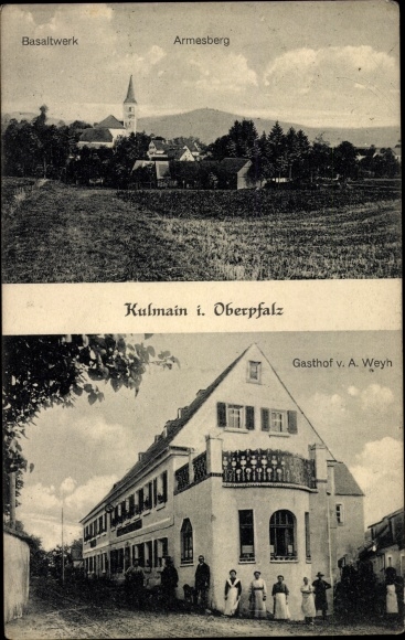 Ak Kulmain in Opper-Palts Beieren, panorama met Armesberg, herberg