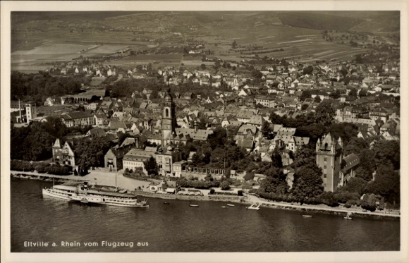 Postcard Eltville am Rhein Hesse, aerial photograph