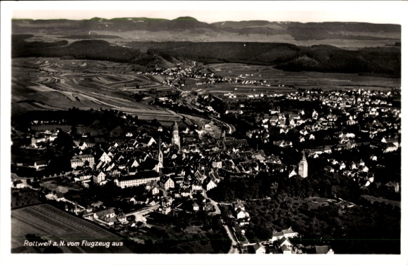 Ak Rottweil am Neckar, Fliegeraufnahme