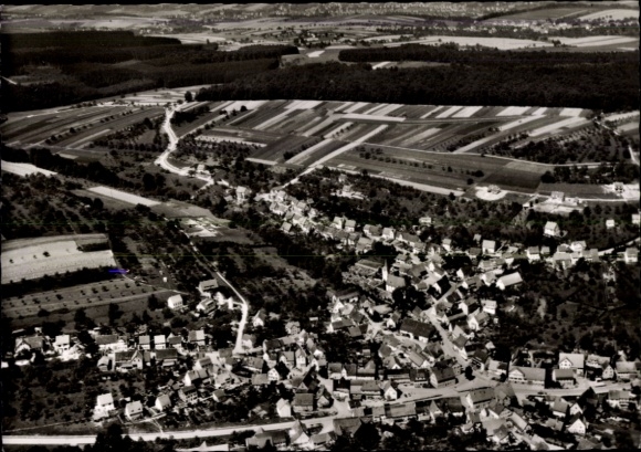 Postcard Albershausen in Württemberg, aerial photograph