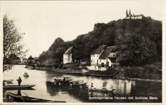 Postcard Hausen Bad Staffelstein, Banz Monastery, river section