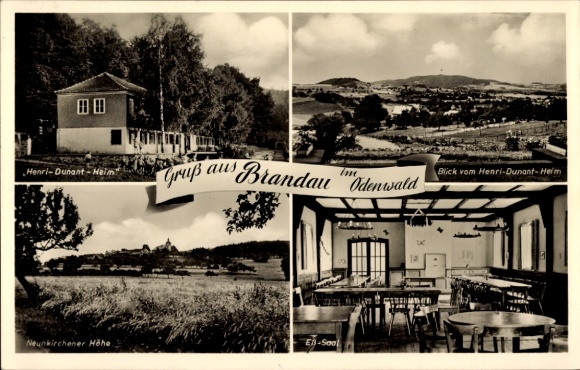 Ak Brandau in het Odenwald Modautal, Panorama, Henri-Dunant Home, Neunkirchener Höhe