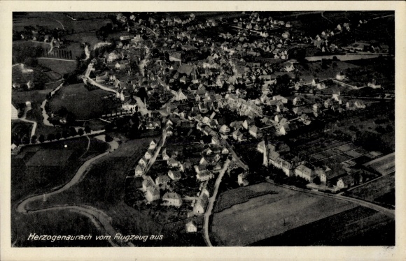 Postcard Herzogenaurach in Franconia Bavaria, aerial photograph