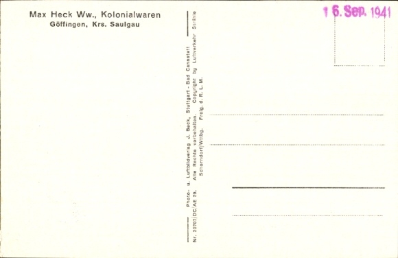 Postcard Göffingen Unglingen in Württemberg, aerial photograph