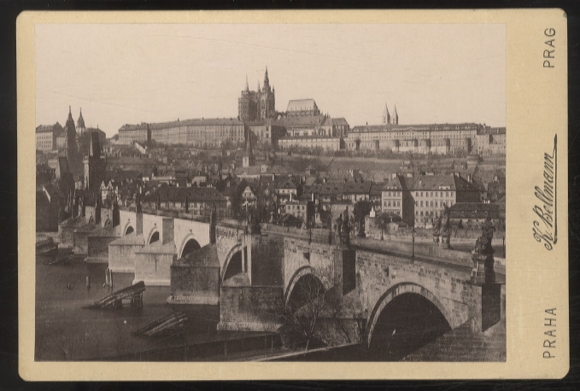 Cabinet Photo Prague Charles Bridge and Hradcany