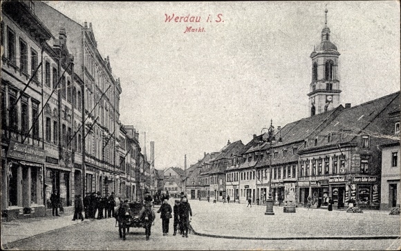 PC Werdau on the Pleiße in Saxony, lot at the market