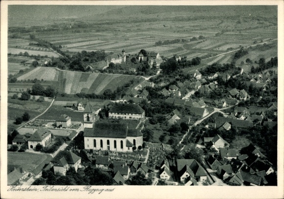 Postcard Heitersheim in the Black Forest, aerial photograph