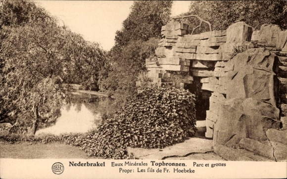 Ak Nederbrakel Oost-Vlaanderen, Eaux Minérales Topbronnen, Parc et grotten