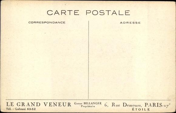 Ak Paris Batignolles Monceau, Le Restaurant du Grand Veneur