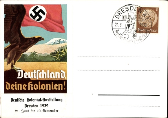 KP Niemcy, wasze kolonie, orzeł, Stowarzyszenie Kolonialne Rzeszy Drezno 1938