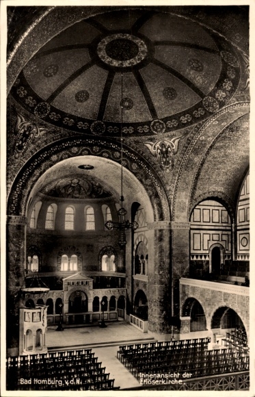 Ak Bad Homburg vor der Höhe Hessen, Innenansicht der Erlöserkirche,  Architektur