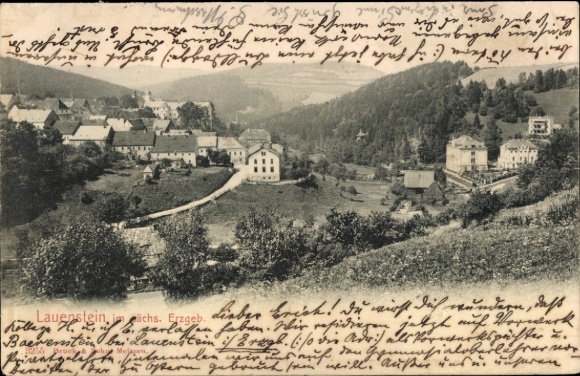 Postcard Lauenstein Salzhemmendorf in Lower Saxony, Lauenstein Castle, Homburg Ruin, view from the hill