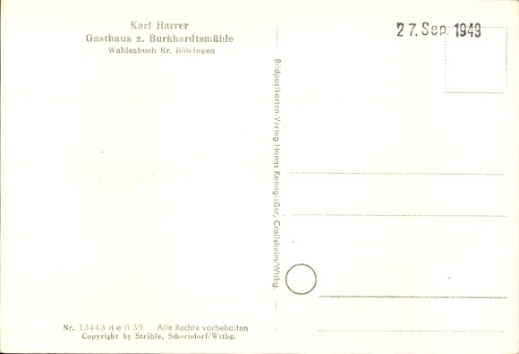Postcard Waldenbuch in Württemberg, aerial photograph, Burkhardtsmühle, outdoor pool, Siebenmühlental