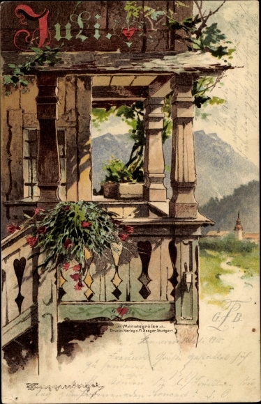 Artist Chromo-Litho Guggenberger, Thomas, allegory month of July