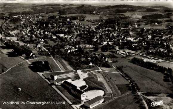 Postcard Waldbröl in the Oberbergischer Kreis, aerial photograph