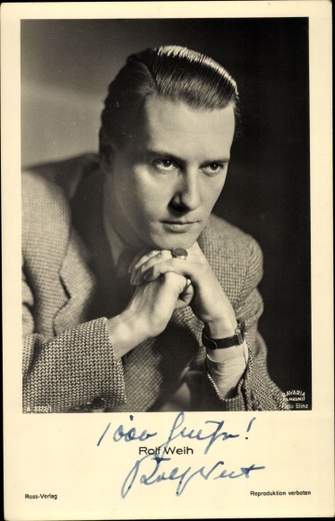 Postcard actor Rolf Weih, portrait, Ross 3322/1, autograph
