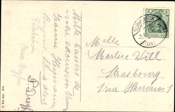 Postcard Saales Saal Alsace Bas Rhin, German French border, Frontière franco allemande