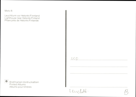 Postcard Helsinki Helsingfors Finland, Leuchtturm, Lighthouse