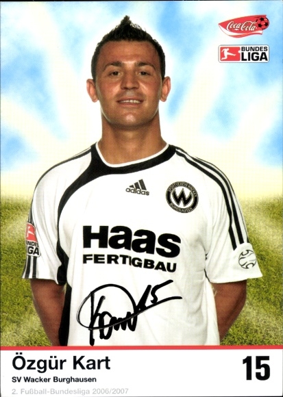 Autogrammkarte Fußballer Özgür Kart, SV Wacker Burghausen, Autogramm