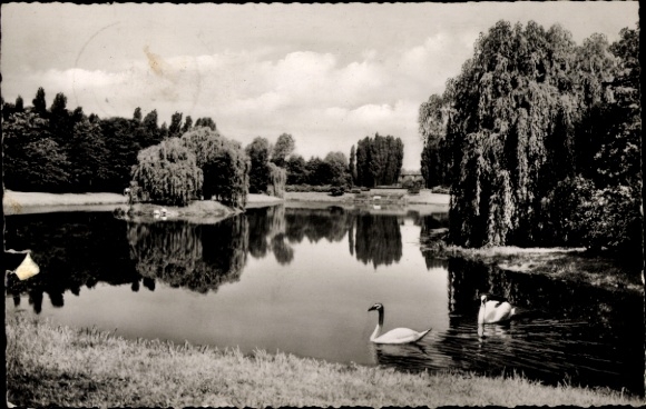 Postcard Werne an der Lippe Westphalia, city lake
