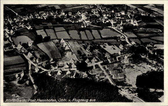 Postcard Röttenbach in Middle Franconia, aerial photograph