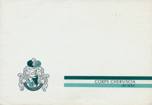 Studentika Postcard Berlin, Corps Cheruscia in the WSC, coat of arms