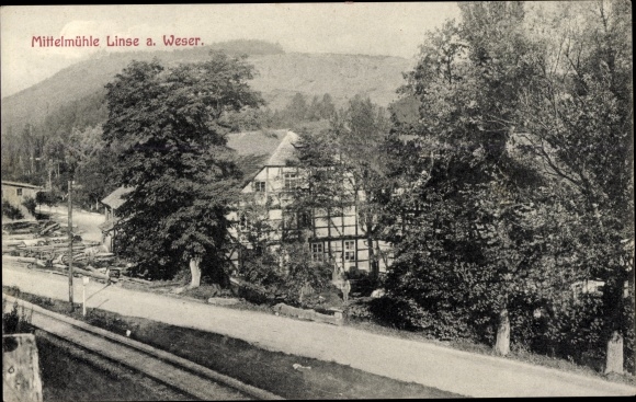 Postcard Linse Bodenwerder on the Weser, Mittelmühle