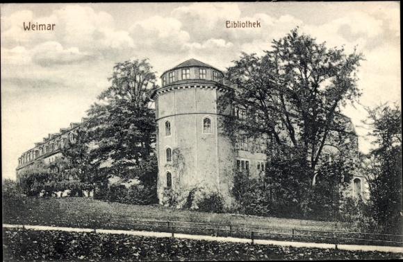Ak Weimar in Thüringen, Goethe, Eibliothek
