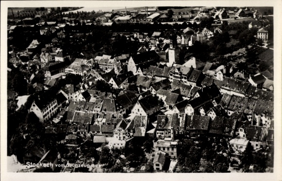 Ak Stockach in Hegau Baden, luchtfoto