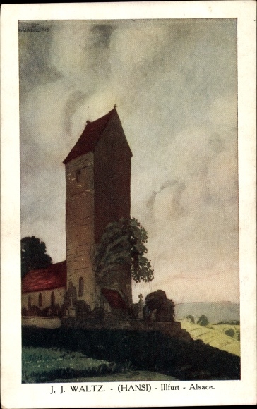 Artist PC Hansi Jean Jacques Waltz, Illfurth Illfurt Alsace Haut Rhin, church