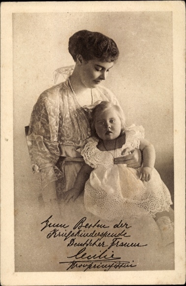 Postcard Crown Princess Cecilie of Prussia, Princess Alexandrine, War Children&#39;s Donation Day 1916