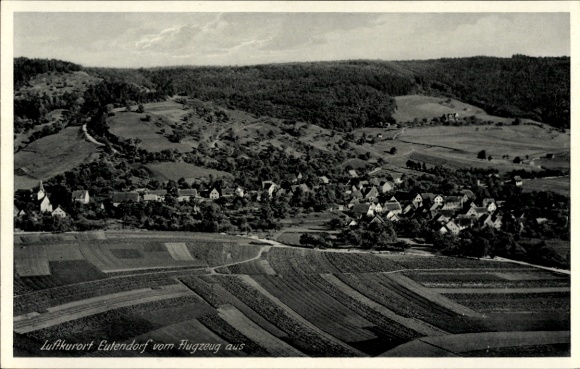 Postcard Eutendorf Gaildorf am Kocher Württemberg, aerial photograph