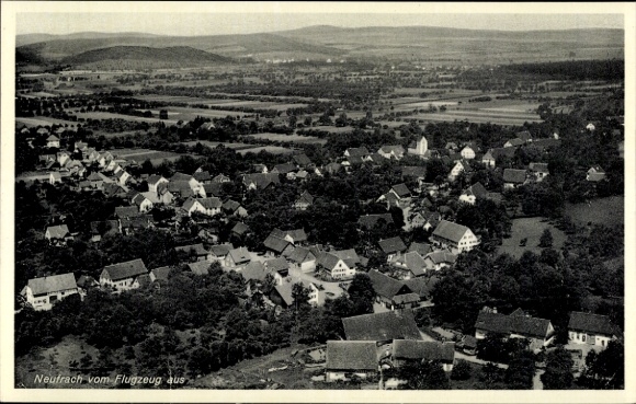 Postcard Neufrach Salem in the Bodenseekreis Baden, aerial view of numerous houses, rural surroundings