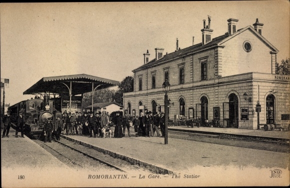 Postcard Romorantin-Lanthenay Loir-et-Cher, La Gare, The Station, Eisenbahn